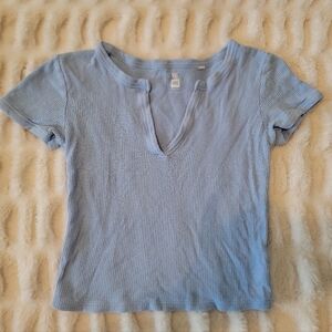 Me to We Sky Blue Crop Top